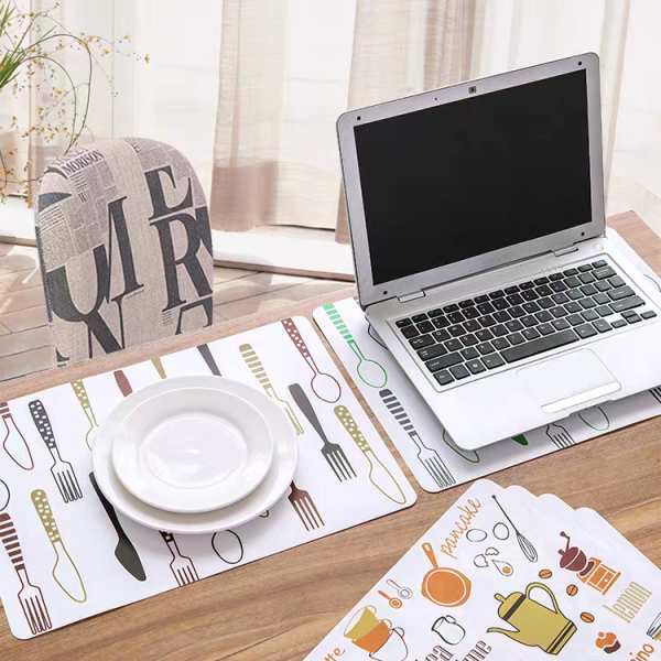 Factory Direct High Quality Custom Printing PP Reversible Individual Table Mats Placemat Set