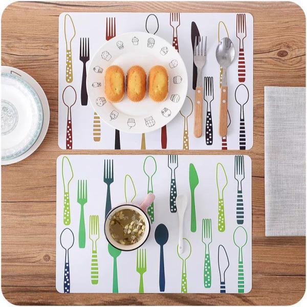 Factory Direct High Quality Custom Printing PP Reversible Individual Table Mats Placemat Set