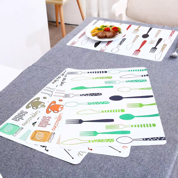Factory Direct High Quality Custom Printing PP Reversible Individual Table Mats Placemat Set