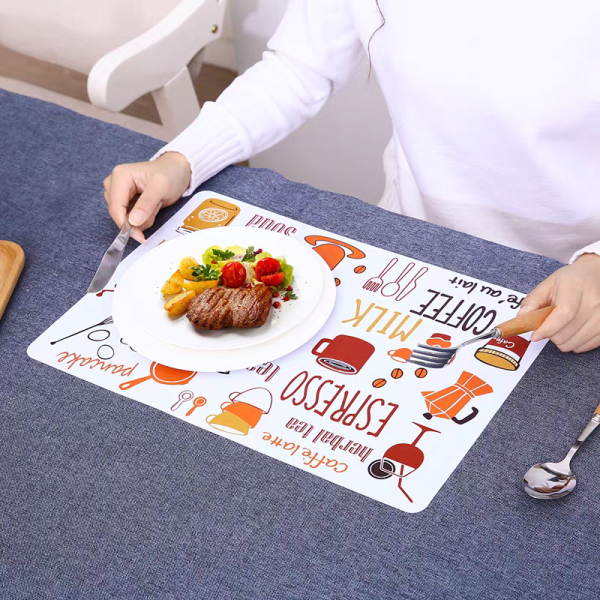Factory Direct High Quality Custom Printing PP Reversible Individual Table Mats Placemat Set