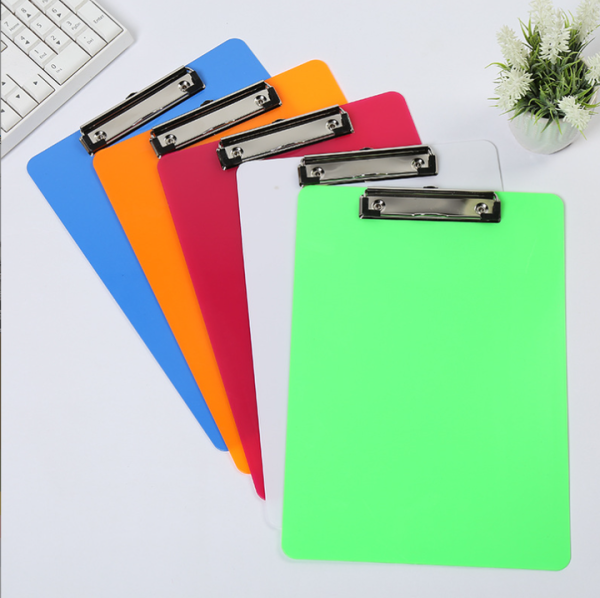 A4 Folder Writing Board PP Clip File Transparent Plastic Belt Scale Bulletin Pad Board Document Clip Office Supplies