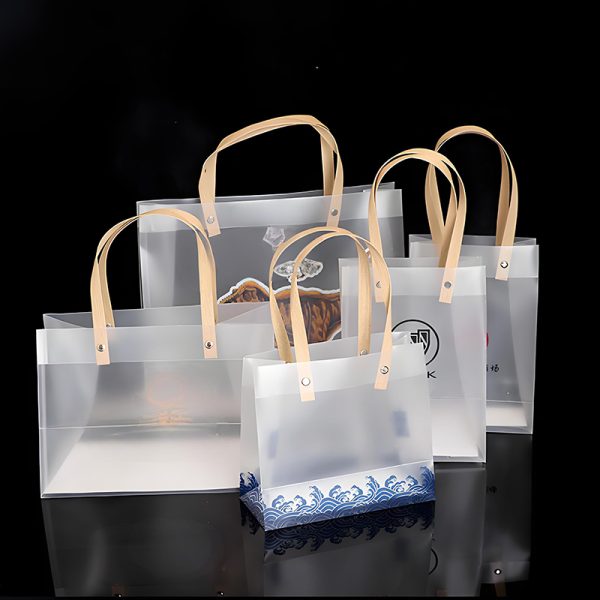 New Product Clear Luxury PP Handbag With Handle Reusable Custom Logo Plastic Tote Bag for Shopping Packaging Bag